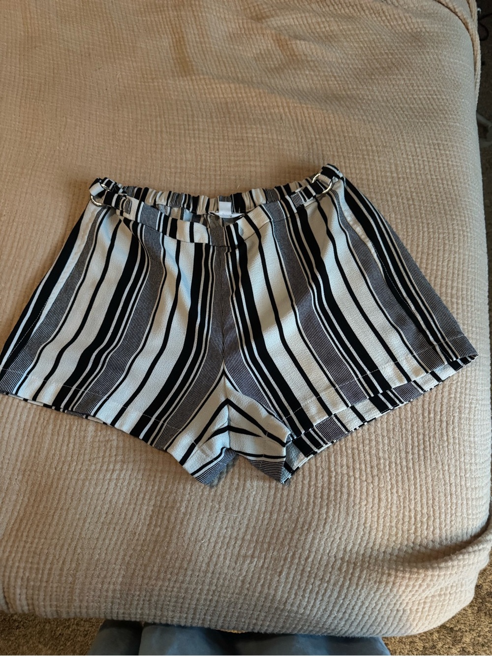 Calvin Klein Black and White Striped Shorts